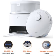 Ecovacs Azami 11.000 Pa Emişli Kenara Uzanan Paspaslı, 70°c’ye Kadar Mop Yıkayıp Sıcak Havayla Kurutan Bakım Istasyonlu Robot Süpürge + Mutfak Tartısı (Onerous)