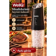 Kawin Wellq Şarjlı Işıklı Full Otomatik Yeni Nesil Tuz Karabiber Değirmeni Baharat Öğütücü