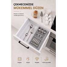 Kawin Sas Haus Çekmece Içi Kaşıklık Organizer Bölmeli Mutfak Düzenleyici Gri S-11030