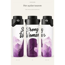 Suhvee Strong Women Kadın Temalı 500 ml Çift Cidarlı Paslanmaz Çelik Termos