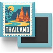 Kawin Genel Buzdolap Magneti Tayland Bangkok Renkli Posta Pulu Temalı - 9x9 cm