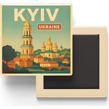 Kawin Generic Kiev Ukrayna - Kiev Peçersk Lavrası - Baskılı Buzdolap Magneti Kare 9x9 cm