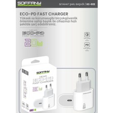 Soffany EC-022 Eco-Pd 20W Süper Hızlı Şarj Adaptörü - Lisinya