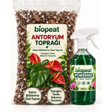 Biopeat Antoryum Toprağı 3 Litre + Power Mix 500 ml | Salon Bitkilerine Özel Bakım Seti