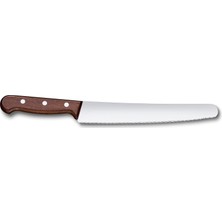 Kawin Victori Nox Ahşap Ekmek ve Pasta Bıçağı, Tırtıklı Kenarlı, 22 cm Uzunluğunda Paslanmaz Çelik Bıçak, Ergonomik Ahşap Sap, Akçaağaç