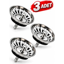 Cina Max 3 Adet Çöpmak 8 cm Paslanmaz Çelik Mutfak Lavabo Evye Gider Süzgeci Sifon Tıpa Metal Süzgeç