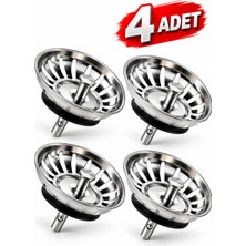 Cina Max 4 Adet Çöpmak 8 cm Paslanmaz Çelik Mutfak Lavabo Evye Gider Süzgeci Sifon Tıpa Metal Süzgeç