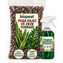 Biopeat Paşa Kılıcı ve Zeze Toprağı 3 Litre + Power Mix 500 ml | Salon Bitkilerine Özel Bakım Seti