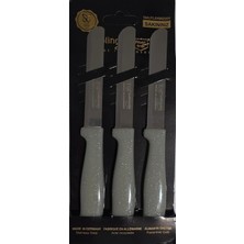 Kawin Genel Ind.kap.solingen Paslanmaz Çelik Micro Tırtıklı Gri Sebze Bıçağı 3 Lü Set