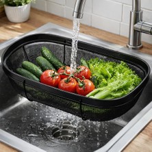 Kawin Arvale Lavabo Üstü Paslanmaz Çelik Sepet Süzgeç - Sebze Meyve Yıkama ve Makarna Süzme Lavabo Organizeri