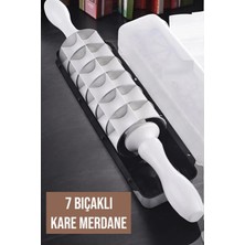 Kawin Tanemce 7 Çelik Bıçaklı Mantımatik Mantı Kesici Merdane Pratik Mantı Kesme Aparatı