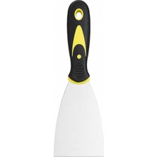 Kawin Genel 63 mm Spatula, Sarı-Siyah, Paslanmaz Çelik Bıçak, Ergonomik Kaymaz Sap, Alçı ve Boya Sıyırma Için, 200 mm Çok Amaçlı Kullanım