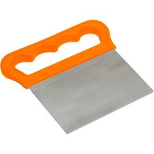 Kawin Promosyonca Metal Hamur Kesici Spatula, Ergonomik Saplı, Paslanmaz Çelik (Turuncu)
