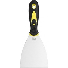 Kawin Genel 75 mm Spatula, Siyah-Sarı, Paslanmaz Çelik Bıçak, Ergonomik Sap, Alçı ve Boya Uygulaması Için Çok Amaçlı Kullanım