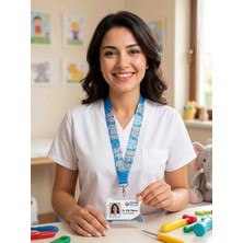Asya Gifts Sevimli Fil Görselli Boyun Askı Ipi Şeffaf Kartlik