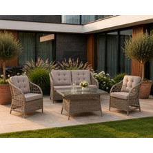 Sude Rattan Bahçe Balkon Takımı 2+1+1 Kahve