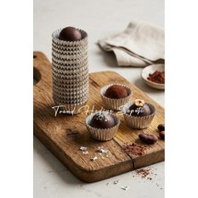 Kawin Trend Hediye Sepeti 100 Adet Metalize Gümüş Mini Boy Lokum Kağıdı, Çikolata Kalıbı Truff Kağıdı, Lokmalık Muffin Kalıbı, Sunumluk