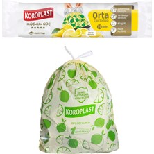 Kawin Koroplast Ekstra Güçlü Limon Kokulu Büzgülü Orta Boy Çöp Poşeti 15LI