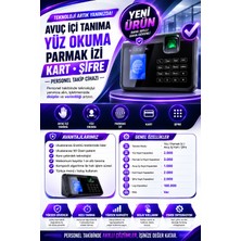 Linadex LX-220315 Avuç Okuma-Yüz Okuma-Parmak Izi Okuma ve Kartlı  Personel Kontrol Cihazı -Giriş-Çıkış Yazılımı ve (15 Kart Hediye)