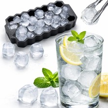 Kawin Promosyonca Petek Şeklinde Silikon Buz Kalıbı, 37 Bölmeli, Bpa Içermez, 20X11 cm (1, Siyah)