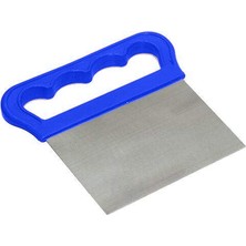 Kawin Promosyonca Metal Hamur Kesici Spatula, Ergonomik Saplı, Paslanmaz Çelik (Mavi)