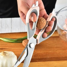 Kawin Generic Ivory Paslanmaz Çelik Çok Amaçlı Mutfak Makası (Kırmızı, MKS-5626)