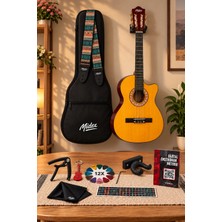 Midex CG-395YLX Klasik Gitar 4/4 Kesik Kasa Full Set (Çanta Askı Metod Pena)