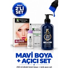 Radical Color Mavi Su Bazlı Saç Boyası 250 ml + Yoğun Renk Açıcı Pudra Seti