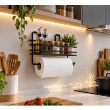 Str Store Yapışkanlı Raflı Havlu Askısı,baharatlık Askısı,kağıt Havlu Askılı Duvar Tipi Baharatlık ve Şampuanlık, Banyo ve Mutfak Için Uygun,delmeden Vidalamadan Kolay ve Pratik Montaj (Havlulukluraf)