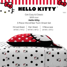 Str Store Hello Kitty Bedding Süper Yumuşak Mikrofiber 3 Parça Ikiz Çarşaf Seti, (Resmi Lisanslı Ürün)