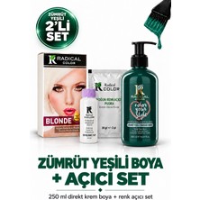 Radical Color Zümrüt Yeşili Su Bazlı Saç Boyası 250 ml + Yoğun Renk Açıcı Pudra Seti