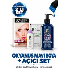 Radical Color Okyanus Mavi Su Bazlı Saç Boyası 250 ml + Yoğun Renk Açıcı Pudra Seti