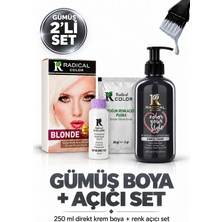Radical Color Gümüş Su Bazlı Saç Boyası 250 ml + Yoğun Renk Açıcı Pudra Seti