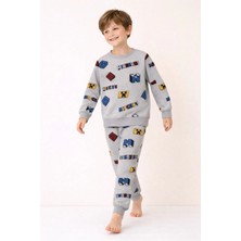 Free Beka Karakter Desenli Erkek Çocuk Uzun Kollu Pamuklu Alt Üst Pijama Takımı