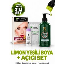 Radical Color Limon Yeşili Su Bazlı Saç Boyası 250 ml + Yoğun Renk Açıcı Pudra Seti