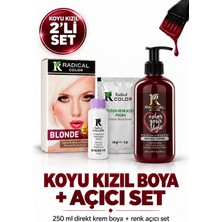 Radical Color Koyu Kızıl Su Bazlı Saç Boyası 250 ml + Yoğun Renk Açıcı Pudra Seti