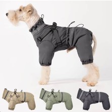 Pati Nuva Dolgulu Su Geçirmez Kışlık Köpek Tulumu Gri L
