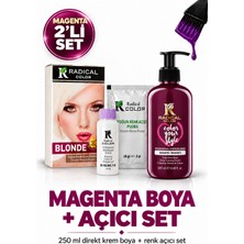 Radical Color Magenta Su Bazlı Saç Boyası 250 ml + Yoğun Renk Açıcı Pudra Seti