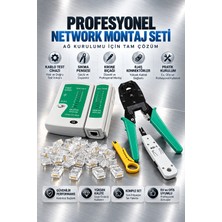5'ın 1 Set / RJ45 RJ11 Rj9 Sıkma Pensesi Cat5 Cat6 Çakma / Test Cihazı / Krone Bıçağı / 100 Adet RJ45 Konnektör / Kablo Soyucu