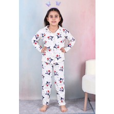 Free Beka Kız Çocuk Önden Düğmeli Kuromi  Desenli Pijama Takımı %100 Pamuklu Pijama Takımı
