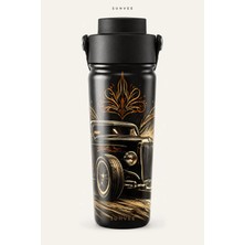 Suhvee Hot Rod Klasik Araba Temalı 500 ml Çift Cidarlı Paslanmaz Çelik Termos