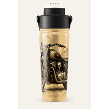 Suhvee Vintage Motosiklet Klasik Araba Temalı 500 ml Çift Cidarlı Paslanmaz Çelik Termos