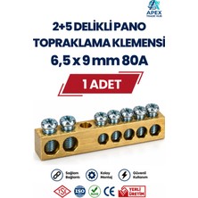 Sutem 2+5 Delikli Pano Topraklama Klemensi (Ayaksız) 6,5 x 9 mm 80A - 1 Adet