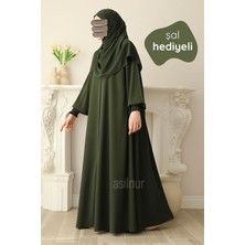 Asilnur Ahsen Mevlana Ferace Şal Hediyeli Takım Haki