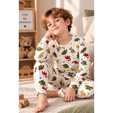 Free Beka Desenli Bisiklet Yaka %100 Pamuklu İnterlok Kumaş Erkek Çocuk Uzun Kollu Pijama Takımı