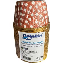Dolphin Muffin Kağıt Karton Altın Kırmızı Cupcake Kek Kalıbı Kapsülü Kabı - 25 Adetlik 1 Paket