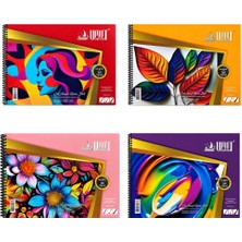 Umut U-Deep 25X35 Spiralli Ekstra Beyaz Dokulu Resim Defteri Karton Kapak 30 Yp. - 4 Adet
