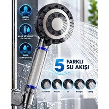 Eldenör Klor ve Kireç Filtreli Duş Başlığı 5 Farklı Su Akışı Masaj Etkili Filtreli Duş Başlığı