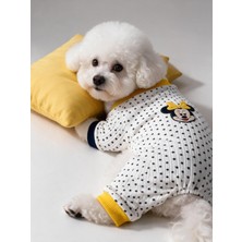 Kemique Spotty Sunny Minny Köpek Uyku Seti | Siyah Beyaz Puantiyeli Penye Köpek Tulumu ve Mini Yastık