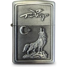 Bahadır Outdoor Bozkurt Figürlü  Çakmak - Metal Çakmak